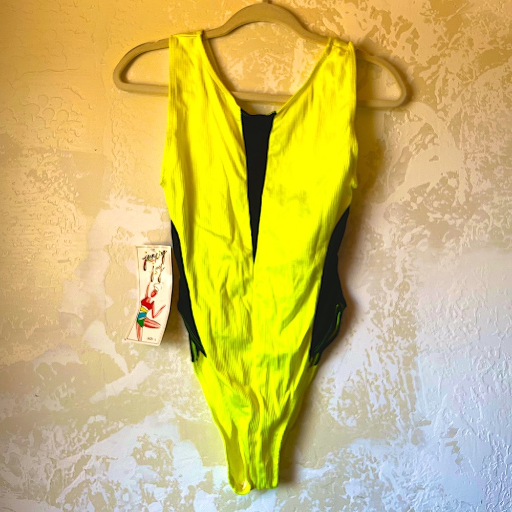 Dead stock vintage 80s neon bathing suit